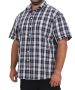 Mens Short Sleeve Check Shirt - 10XL / Navy/wht