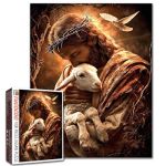 Jesus Puzzles For Adults 1000 Pieces The Lost Lamb Jigsaw Puzzles For Adults Challenging Game Finished Size 19.7 X 27.6 Inches