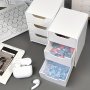 3-LAYER White Plastic Beading Storage Box With Pull-out Drawers - Multi-functional Organizer For Desktop Jewelry Lipstick And Craft Supplies