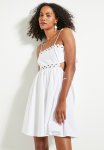 MINI Skater Dress With Trimming - Ivory