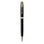 Sonnet Medium Nib Ballpoint Pen Matte Black With Gold Trim Black Ink - Presented In A Gift Box