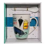 Fathers Day Mug & Spoon Gift Box Black Umbrella