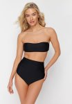 Strapless Compression High Waist Hipster Bikini Set - Black