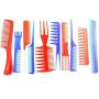 Magic 10 Piece Hair Stylists Professional Styling Comb Set Tail Teasing Waves Comb Set Anti-static Hair Combs Variety Pack Great