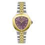 Women's Two-tone Shield Watch - Exotic Purple Sunray Dial