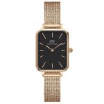 Quadro Pressed Mesh Rose Gold Black Women's Watch DW00100432