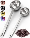 Orblue Premium Coffee Scoop Set - 1 Tbsp 15ML & 2 Tbsp 30ML Measuring Tablespoon - Stainless Steel Coffee Measuring Spoon And Sc
