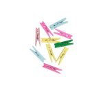 Standard Wooden Coloured Pegs - 12PC