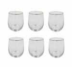 6PC Gold Rim Whiskey Glass 345ML