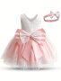 Baby Girl Princess Party Dress Toddler Girl Tutu Birthday Bowknot Lace Christening Cute Sleeveless Wedding Gown Coquette Style