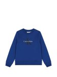Calvin Klein Ck Monogram Terry Cn Sweatshirt In Blue - Blue 16