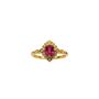Oval Shaped Diamond Encrusted Ruby Ring Vintage Style Jewelry