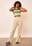 Split Front Trousers - Sand Gingham