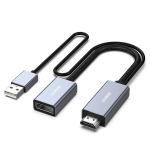 HDMI Male To Displayport Female Adapter With Usb-a Power Port Male And Supports Resolution Up To 4K@60HZ Simultaneously Sync Vid