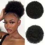 Drawstring Ponytail Extension For Women Short African Twisted Curly Hair Bun Ponytail Extension Synthetic Hair Patch African Pon