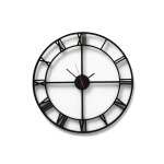 Roman Clock Black White - White