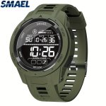 Smael Men's Sports Watch - LED Display With Week & Calendar Features Tpu Band Shock-resistant Digital Wristwatch