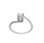 9CT White Gold Swirl C.z Solitaire Dress Ring