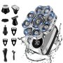 Bzlover Head Shaver For Bald Men 6 In 1 Electric Shavers IPX6 Waterproof Mens Electric Razor With LED Display Wet/dry Mens Grooming Kit Rechargeabl