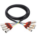 10 Ft Xlr 4 Channel Audio Snake Cable With Male And Female Connectors For Stage Lighting And Sound Equipment