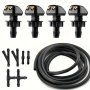 1 Set Car Windshield Wiper Nozzle 2 Meter Hose 6 Connectors 4 Double Hole Water Spray Nozzle Universal Style