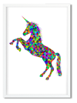 Decor Print Chromatic Unicorn - White Framed A3