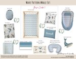 Cot Duvet Bedding Sea Wave Pattern Whale
