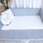 Dots Travel Bed Dark Grey With Light Grey