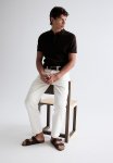 Slim Fit Textured Polo Shirt - Dark Brown