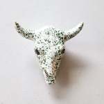 Cow Skull Medium - Green Splatter