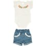 Made 4 Baby Girls Denim Bodyvest & Shorts Set 3-6M