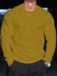Men's Long Sleeve Crew Neck Sweatshirt Pullover Sweatshirt Casual Comfy Versatile Top For Spring & Autumn Outdoor Sports