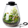 Glass Vase Desktop Glass Terrarium Small Fish Tank Clear Planter With Light