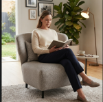 Grey Upholstered Accent Chair For Modern Homes And Comfort