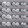 12 Pairs Set Of Shiny Round Stud Earrings Zinc Alloy Jewelry Rhinestones Inlaid Elegant Sexy Style For Women Gift