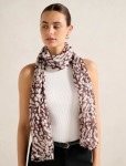 Sally Printed Lightweight Scarf - 0 Chocolate white
