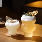 1PC Gourd Shaped Cocktail Glass Clear Wine Glass Creative Champagne Glasses Drinking Cups For Bar Pub Club Restaurant Home Use Drinkware