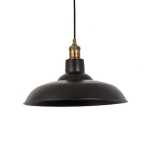 Farmhouse Black And Gold Metal Pendant Light