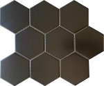 Large Hexagon Matt Black Mosaic