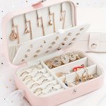 1PC Jewelry Box Storage Box For Earrings Jewelry Ring Necklace Portable Double Layer Box Delicate Anti-oxidation Storage Organiz