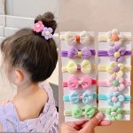 Girls' Cute Elastic Hair Ties - Soft Polyester No-damage Ponytail Holders For Kids