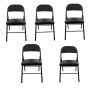 Smte - Foldable Outdoor Chairs -5 Pack -black