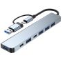 7-IN-2 Usb-c & USB A Hub With USB 3.0 USB C & Dc Power - TZ-HB09