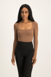 Giana Square Neck Bodysuit - Mocha - XS