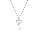 Sterling Silver Cubic Zirconia 21ST Key Pendant