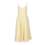 Yellow V-neck Midi Dress