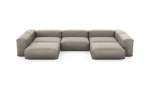 U-shape Sofa - Velvet - Stone - 377CM X 241CM