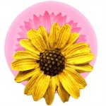 Silicone Chrysanthemum & Sunflower Fondant Mold Set Bpa-free Gum Paste Flower Cake Decorating Tools For Cupcakes Hats Candy Clay