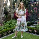 Palm Border Print Belted Dress - Cream Free
