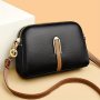 Vintage Litchi Embossed Crossbody Bag Retro Pu Leather Shoulder Bag Women's All-match Handbag & Purse